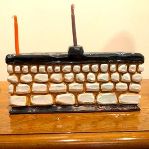 Ceramic Chanukah Menorah, Handmade by Ceramic Artist Miriam Loory Krombach
